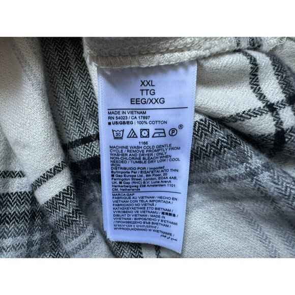 GAP Womens Oversized Relaxed Fit Flannel Big Shirt Sz XXL Button Front Gray NEW - Picture 8 of 8